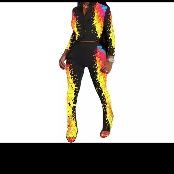 FabulouslyFitted Boutique | Women’s 2-Piece Galaxy Pants Set - Picture 2 of 3